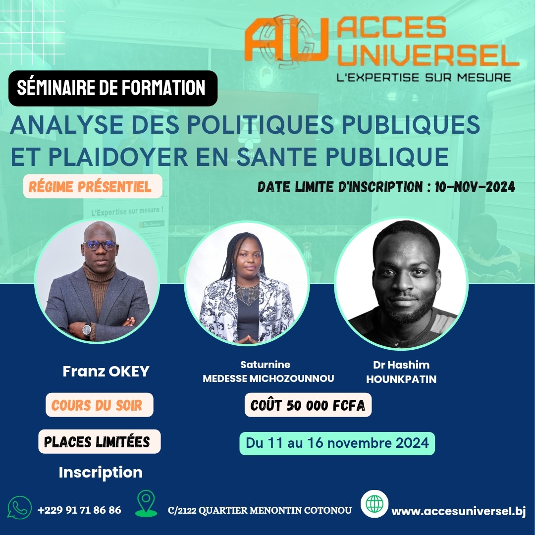 Analyse des politiques publiques et le plaidoyer en santé publique